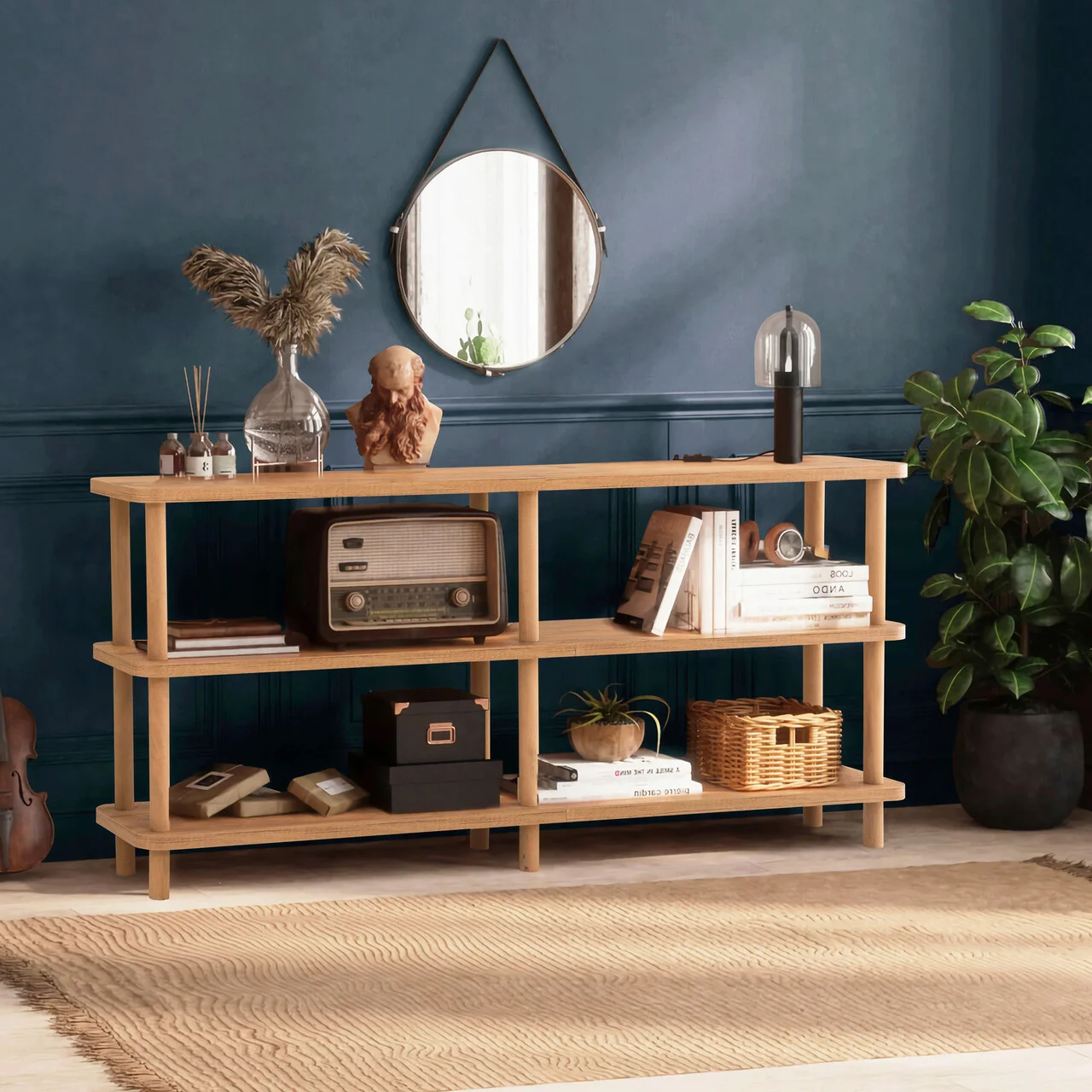 Corp biblioteca, Hanah Home, Raca, 150x74.9x35 cm, Maro Corp biblioteca, Hanah Home, Raca, 150x74.9x35 cm, Maro