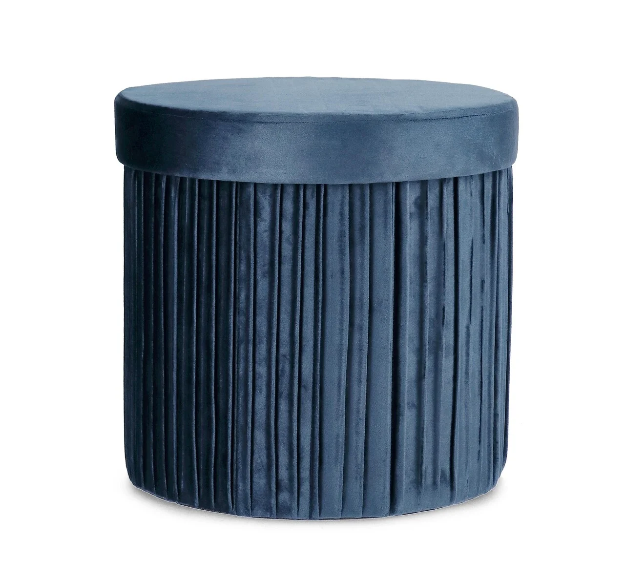 Taburet cu spatiu de depozitare Jocelyn, Bizzotto, 38x38x38 cm, MDF/catifea, albastru Taburet cu spatiu de depozitare Jocelyn, Bizzotto, 38x38x38 cm, MDF/catifea, albastru
