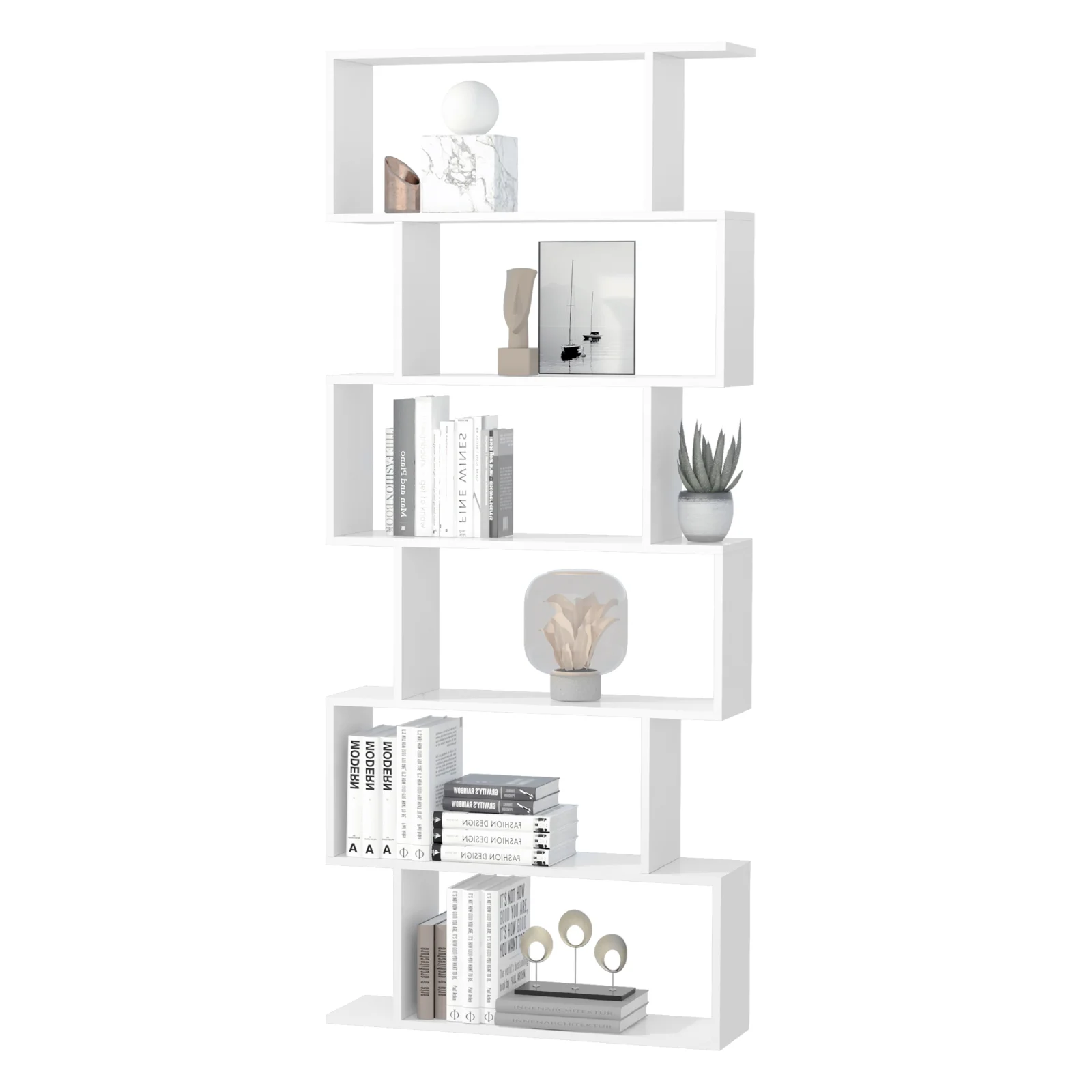 Librarie de Design Modern HOMCOM, Rafturi Albe, 80x23x192cm | Aosom Romania Librarie de Design Modern HOMCOM, Rafturi Albe, 80x23x192cm | Aosom Romania