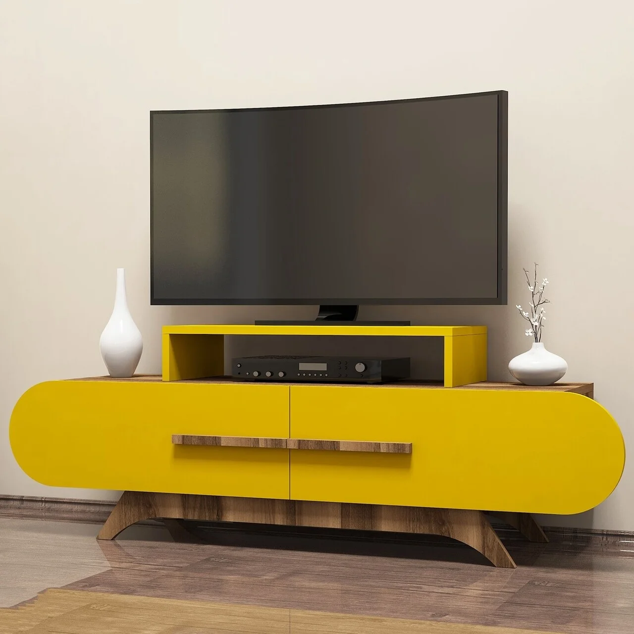 Comoda TV Rose, Hommy Craft, 145x36.8x49.8 cm, galben Comoda TV Rose, Hommy Craft, 145x36.8x49.8 cm, galben