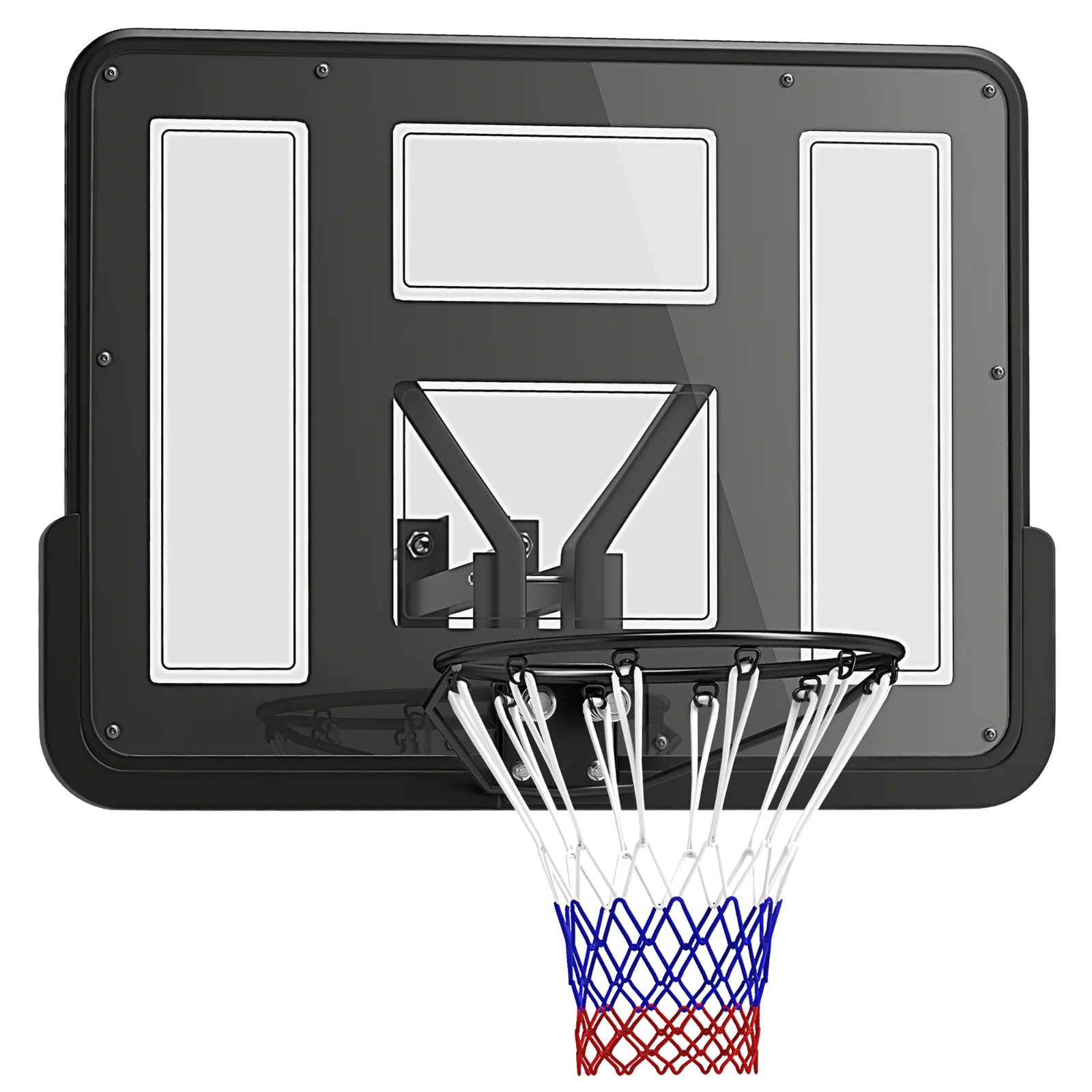 SPORTNOW Coș de baschet de perete pentru exterior 110 x 75 cm, panou rezistent la spargere, inel Ø45 cm, negru | Aosom Romania SPORTNOW Coș de baschet de perete pentru exterior 110 x 75 cm, panou rezistent la spargere, inel Ø45 cm, negru | Aosom Romania