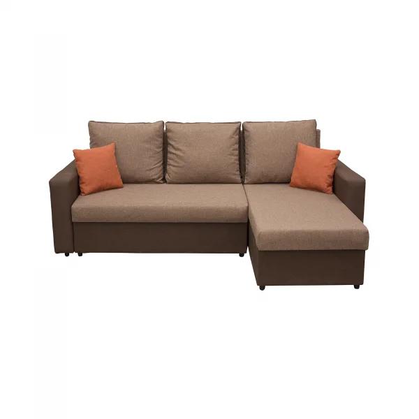 Coltar NICOLE extensibil, cu lada depozitare, colt interschimbabil, maro inchis + maro deschis, 225x145x82 cm Coltar NICOLE extensibil, cu lada depozitare, colt interschimbabil, maro inchis + maro deschis, 225x145x82 cm