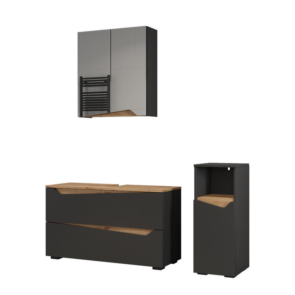 SET MOBILIER BAIE Marelle, antracit/Stejar artizanal, 3 piese SET MOBILIER BAIE Marelle, antracit/Stejar artizanal, 3 piese