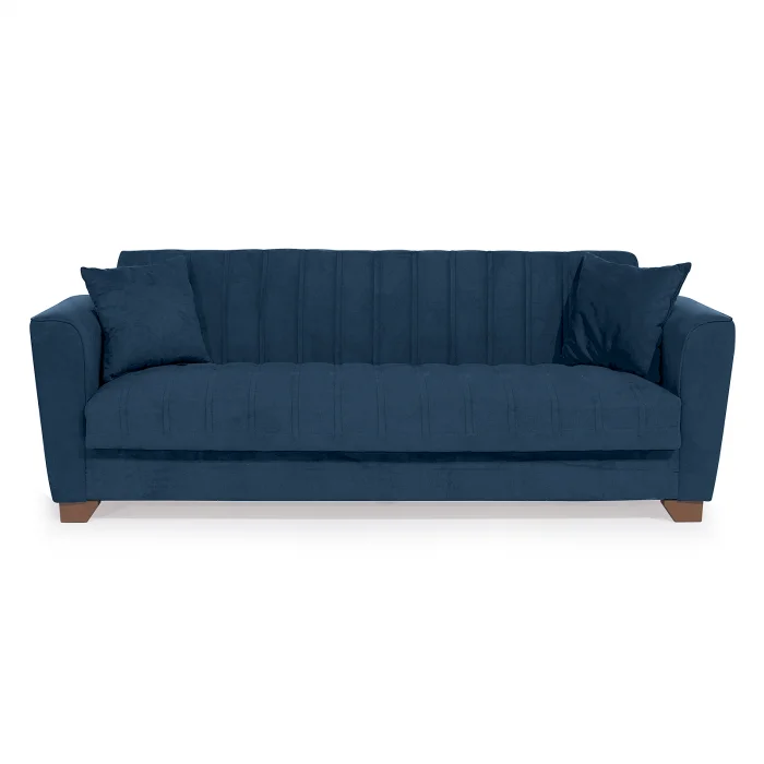 Canapea extensibila 3 locuri QUEEN, cu arcuri si lada depozitare, albastru, 218x70x80 cm Canapea extensibila 3 locuri QUEEN, cu arcuri si lada depozitare, albastru, 218x70x80 cm