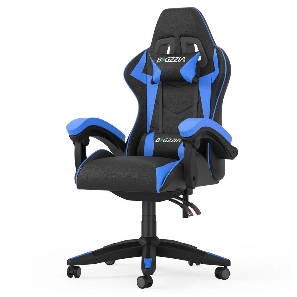 SCAUN GAMING ergonomic cu spătar reglabil și perne – Albastru