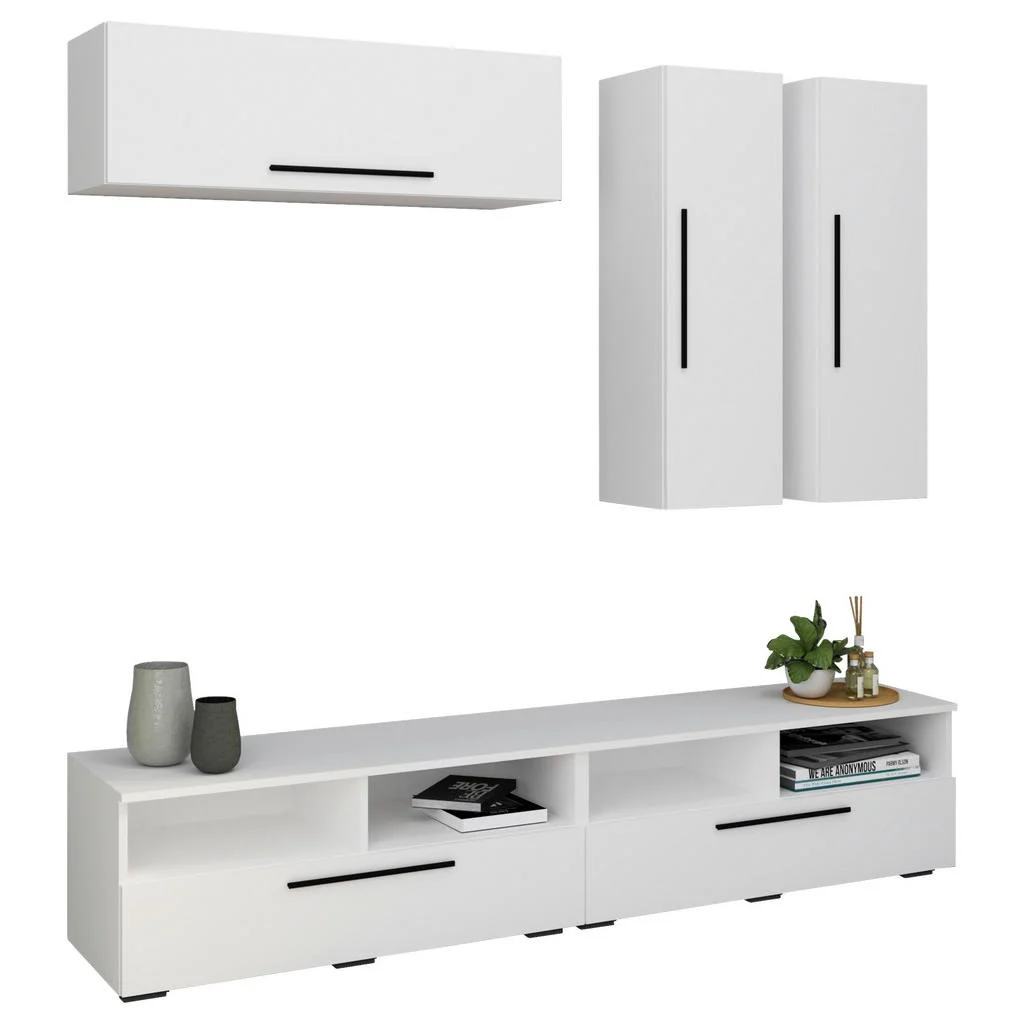 Set Mobilă Living, alb, 190/200/40 cm Set Mobilă Living, alb, 190/200/40 cm
