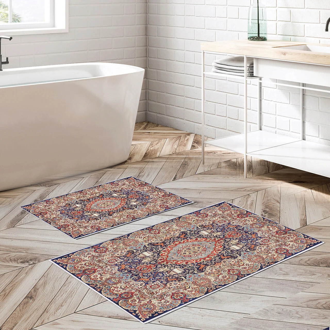 Set covorase de baie, L'essentiel Maison, Kt436, Multicolor Set covorase de baie, L'essentiel Maison, Kt436, Multicolor