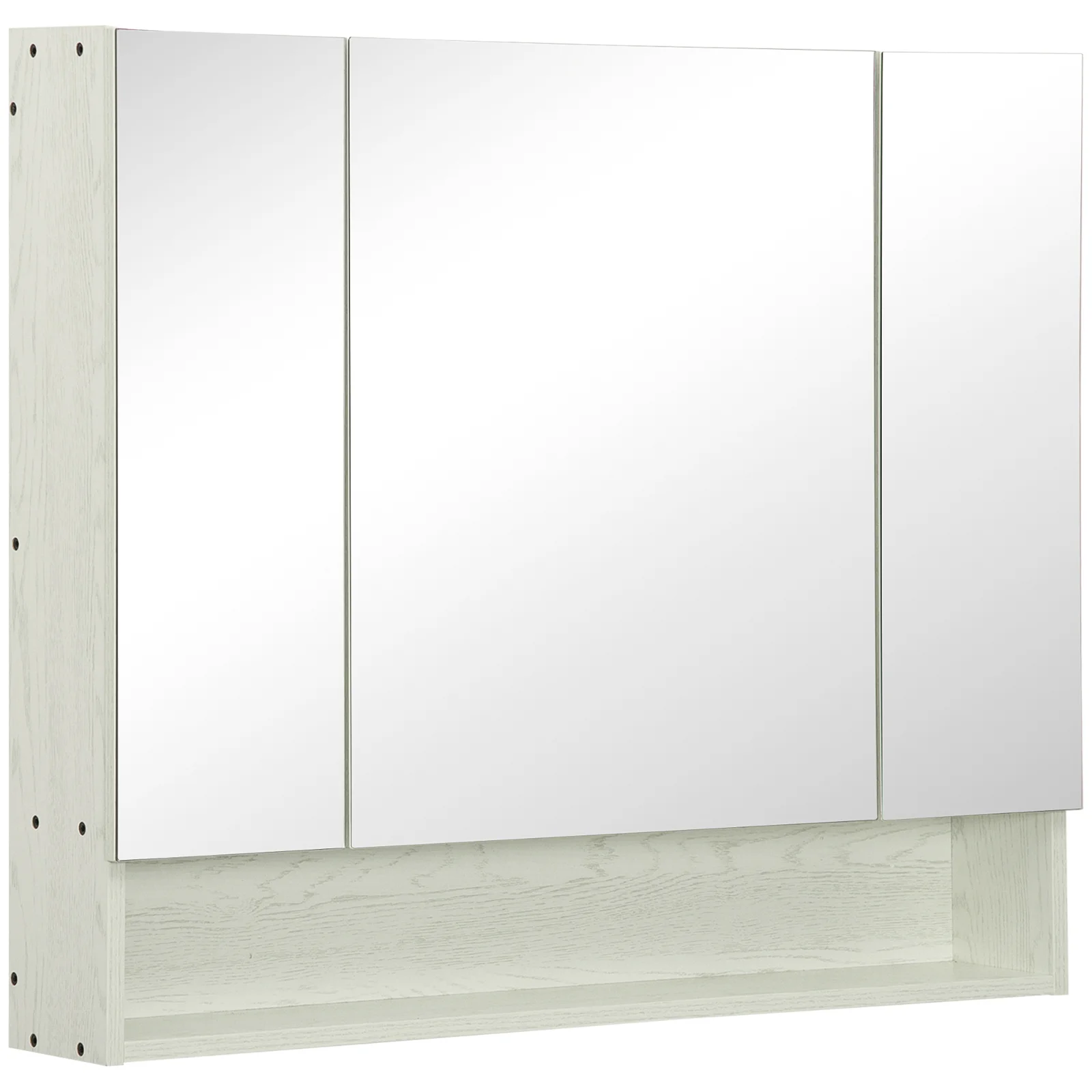 Kleankin Dulap cu Oglindă pentru Baie, Raft Reglabil, MDF și Sticlă, 90x15x75cm, Design Spațios, Alb | Aosom Romania Kleankin Dulap cu Oglindă pentru Baie, Raft Reglabil, MDF și Sticlă, 90x15x75cm, Design Spațios, Alb | Aosom Romania
