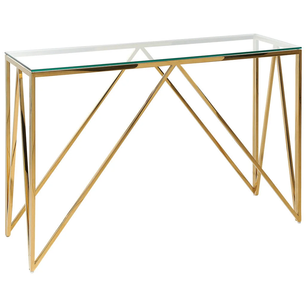 CONSOLĂ sticlă transparent/aurie Weso CONSOLĂ sticlă transparent/aurie Weso