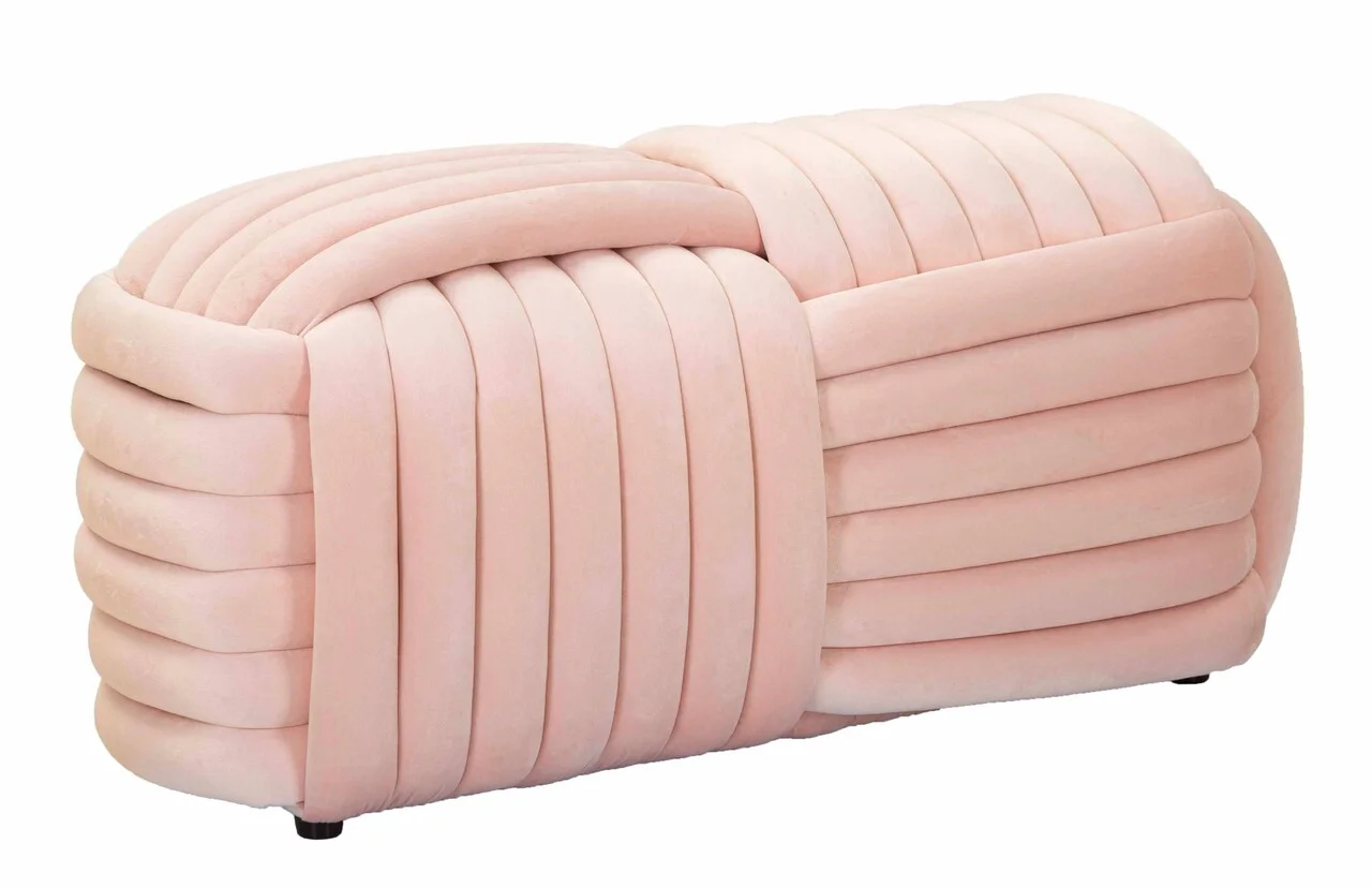 Bancheta Softy, Mauro Ferretti, 90x45x45 cm, MDF/catifea din policoton, roz Bancheta Softy, Mauro Ferretti, 90x45x45 cm, MDF/catifea din policoton, roz