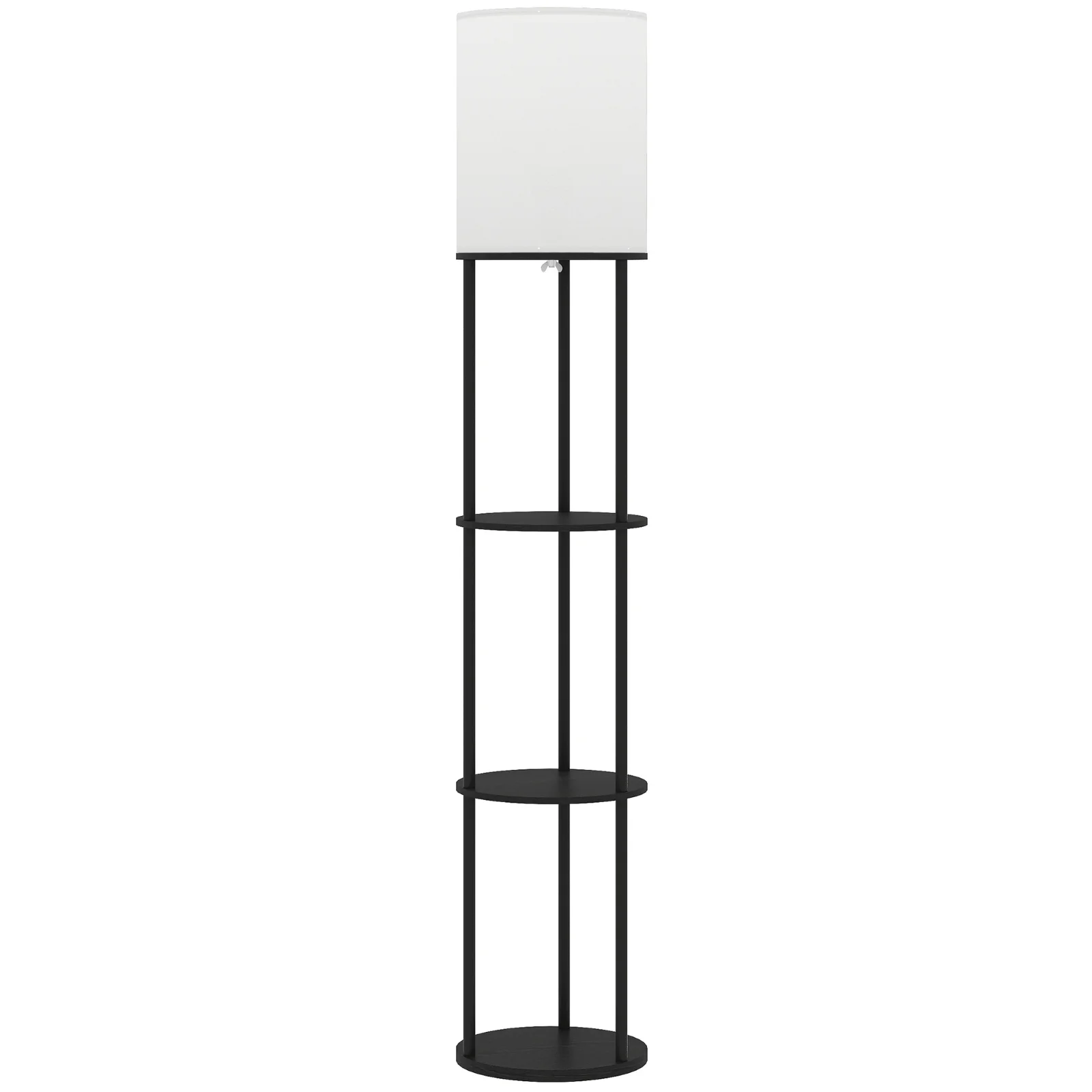 HOMCOM Lampadar cu polițe, 3 temperaturi de culoare, telecomandă pentru living dormitor birou negru | Aosom Romania HOMCOM Lampadar cu polițe, 3 temperaturi de culoare, telecomandă pentru living dormitor birou negru | Aosom Romania