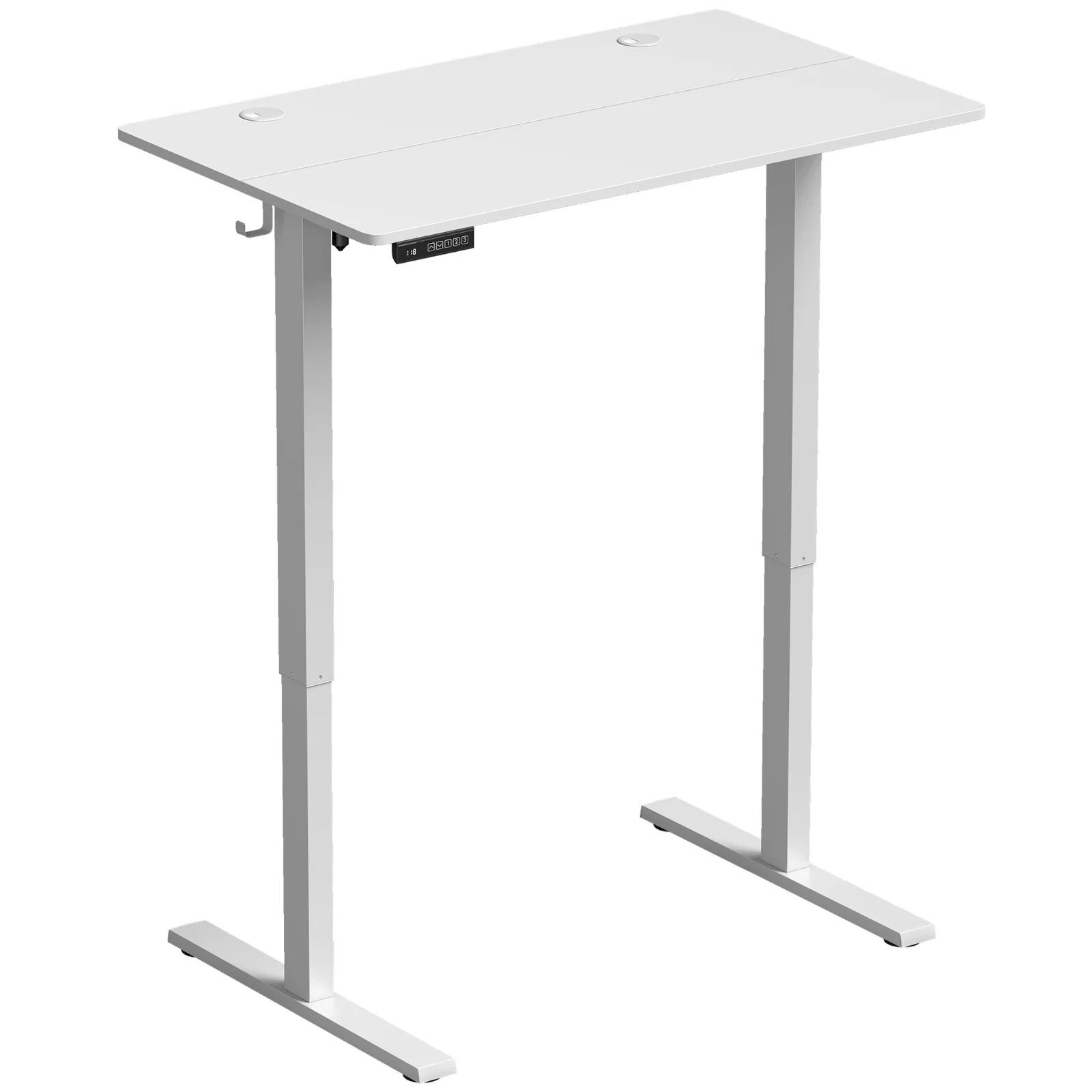 HOMCOM Birou Reglabil Electric cu 3 Memorii, Display LED, Orificiu Cabluri, PAL, 100x60x72-118 cm, Alb | Aosom Romania HOMCOM Birou Reglabil Electric cu 3 Memorii, Display LED, Orificiu Cabluri, PAL, 100x60x72-118 cm, Alb | Aosom Romania