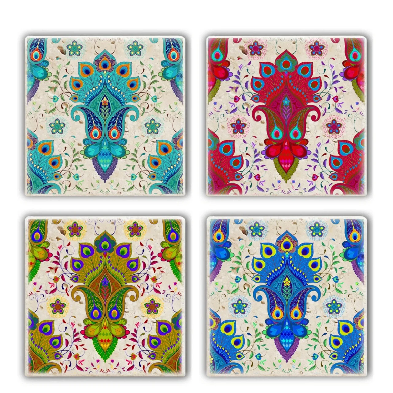 Set suporturi de pahare, Hermia, 366TYR1173, Multicolor Set suporturi de pahare, Hermia, 366TYR1173, Multicolor