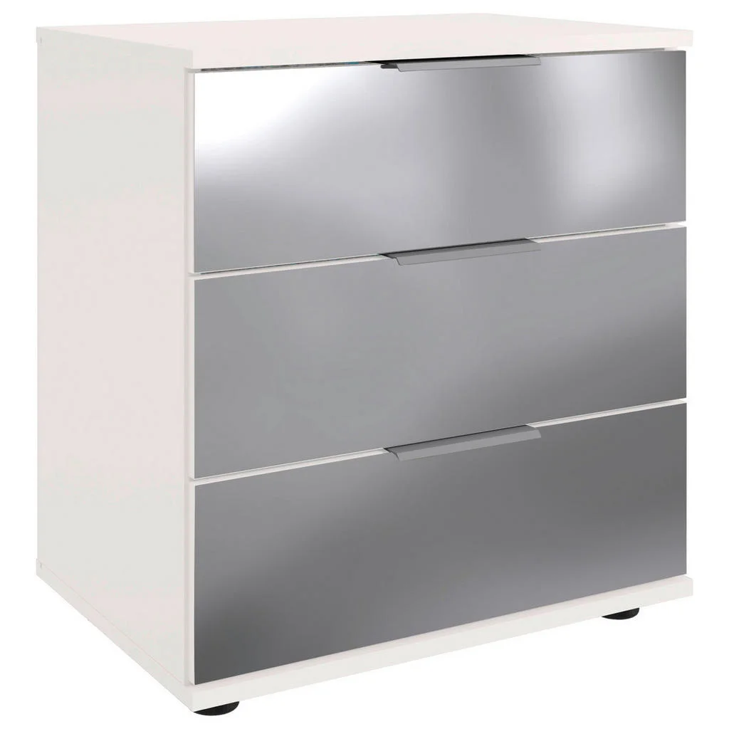 Noptieră, 52/58/38 cm, culoare aluminiu, alb, străveziu Noptieră, 52/58/38 cm, culoare aluminiu, alb, străveziu