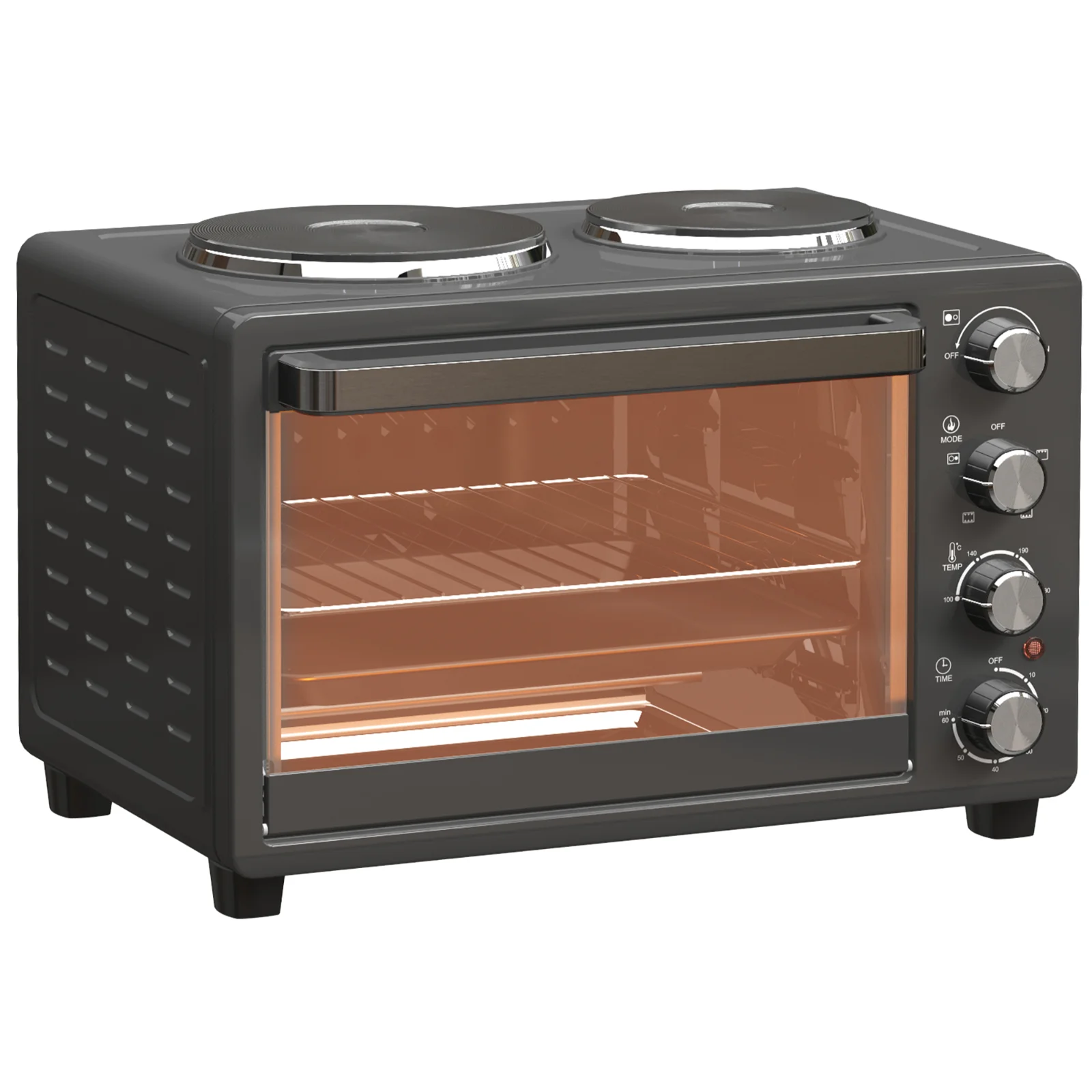 HOMCOM Cuptor Electric de Masă 28L 2600W cu Plăci de Încălzire Temperatură Reglabilă Cronometru Tavă Negru | Aosom Romania HOMCOM Cuptor Electric de Masă 28L 2600W cu Plăci de Încălzire Temperatură Reglabilă Cronometru Tavă Negru | Aosom Romania