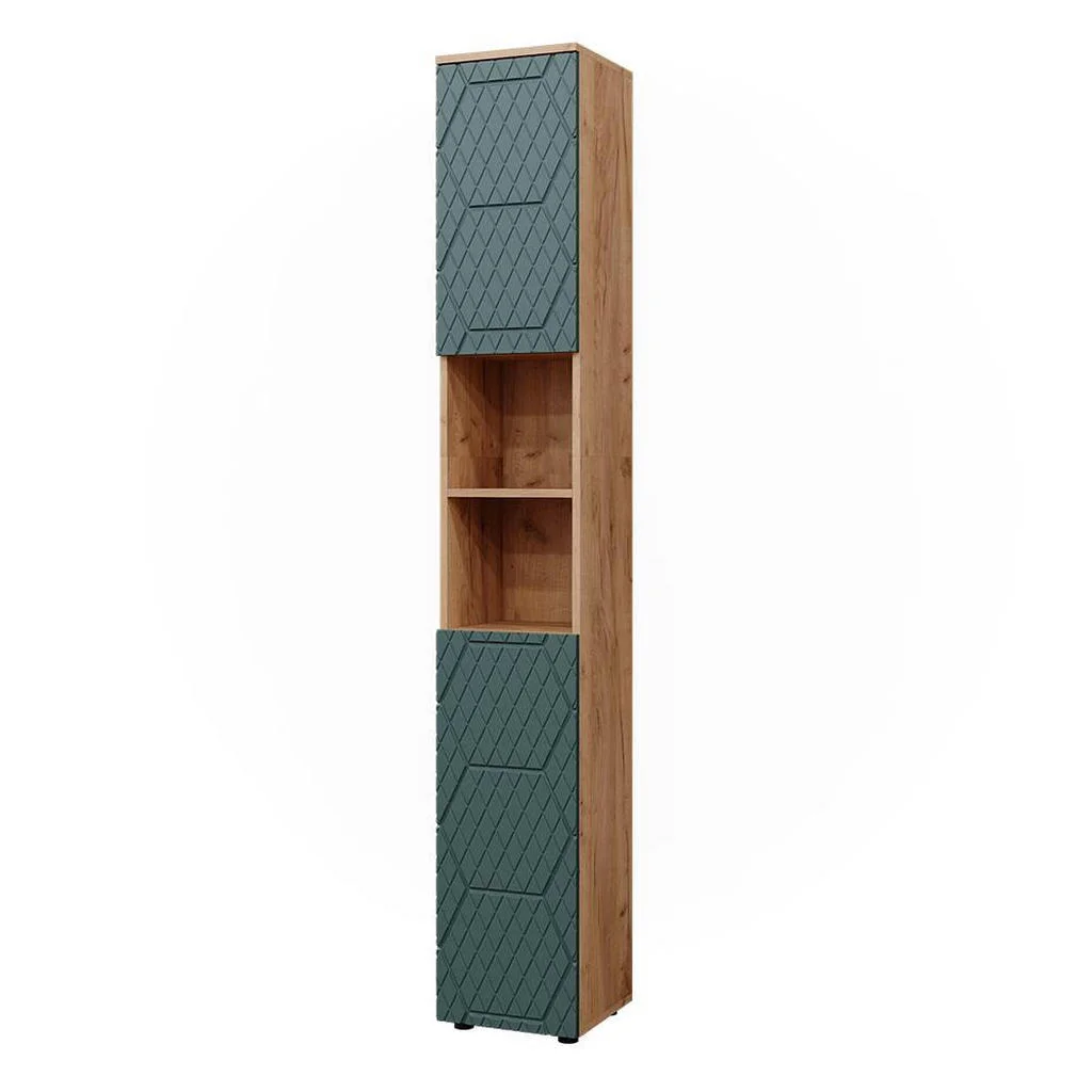 DULAP DE BAIE Irma Stejar verde/Goldkraft 30x192 cm DULAP DE BAIE Irma Stejar verde/Goldkraft 30x192 cm