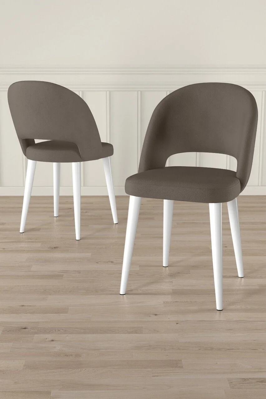 Set scaune 2 piese, Hanah Home, Pane, Cappuccino / Alb Set scaune 2 piese, Hanah Home, Pane, Cappuccino / Alb