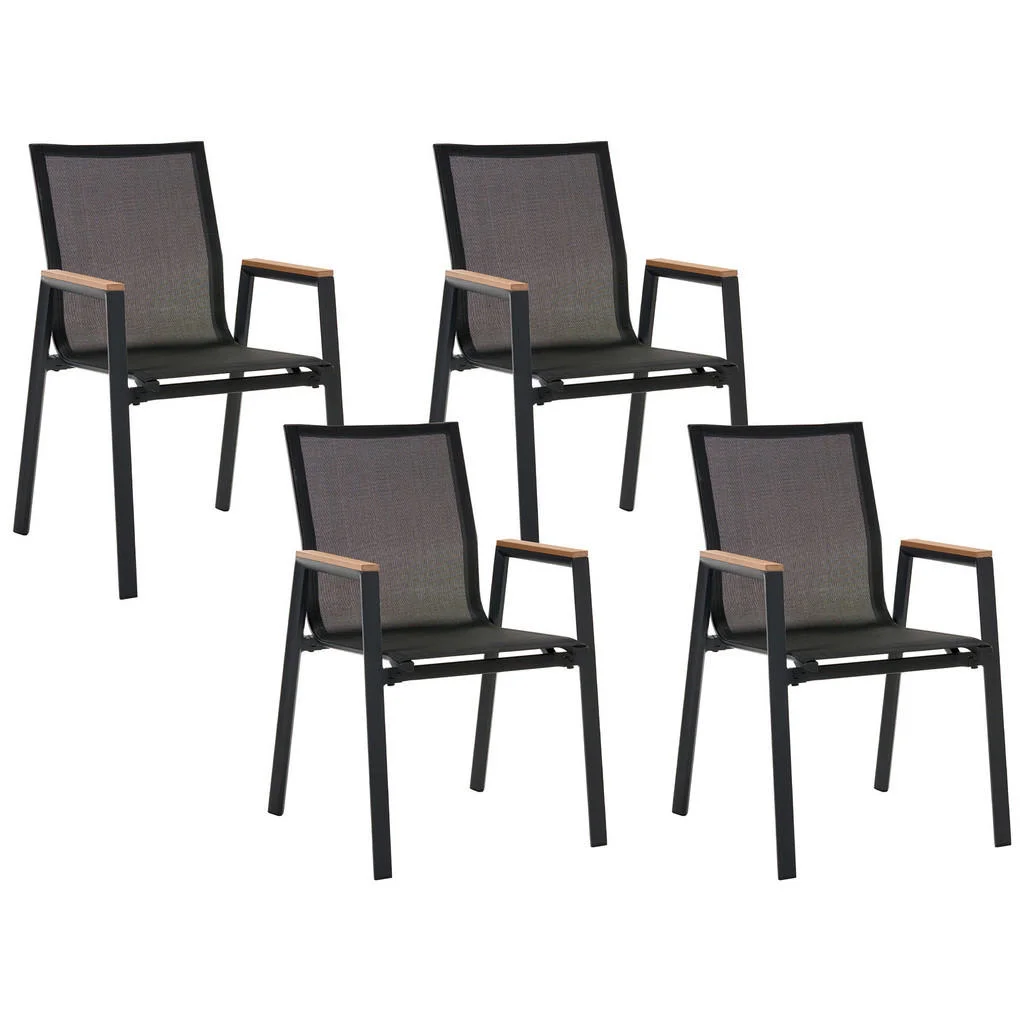 SCAUN DE GRĂDINĂ set de 4 negru Tiano SCAUN DE GRĂDINĂ set de 4 negru Tiano