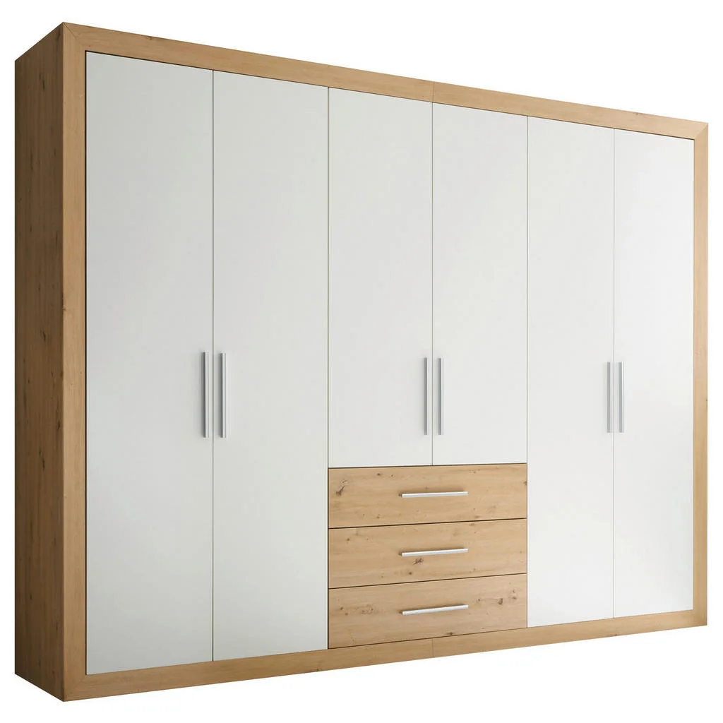 Dulap Cu Uși Rotative, 289/225/59 cm, alb, culoare lemn stejar Dulap Cu Uși Rotative, 289/225/59 cm, alb, culoare lemn stejar