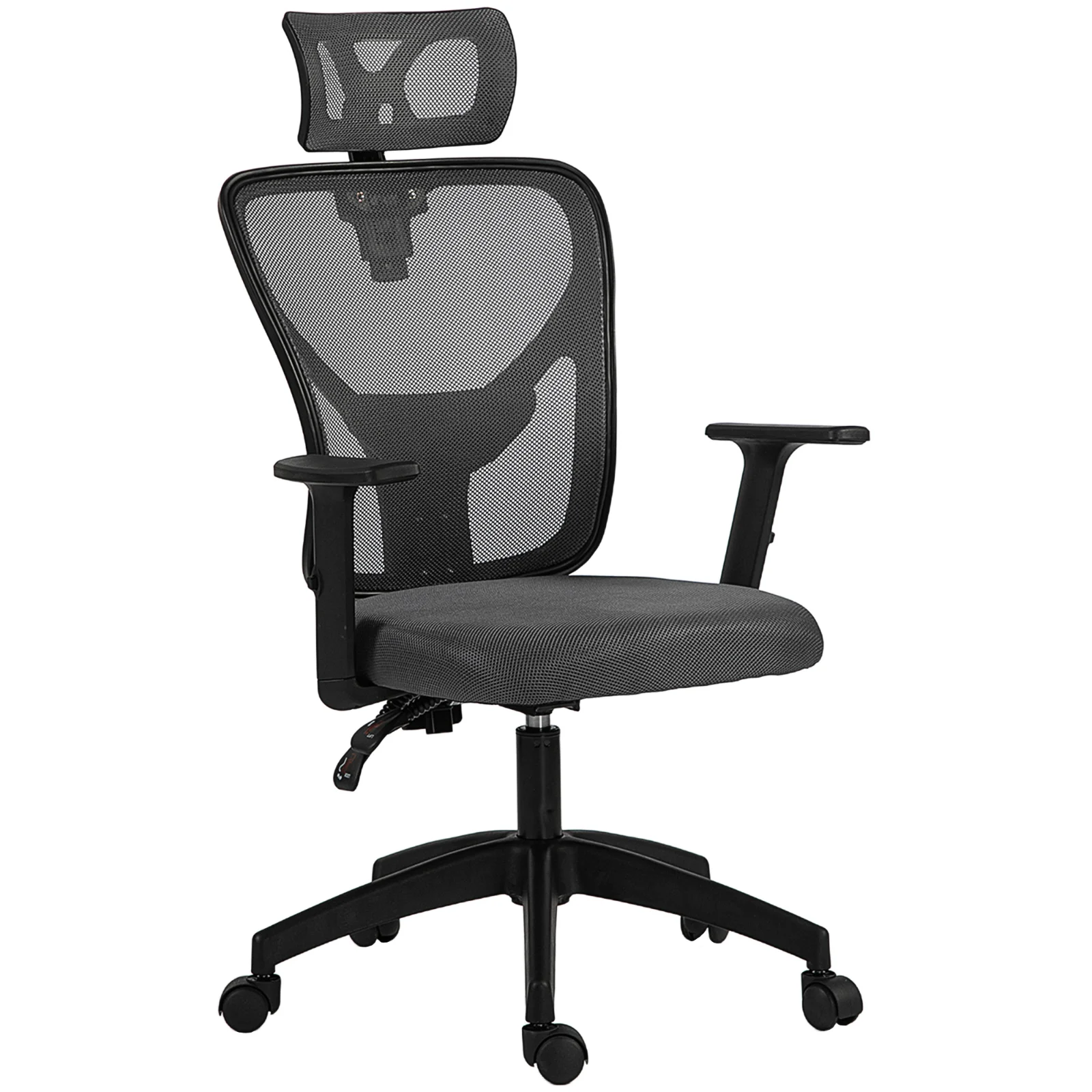 Vinsetto Scaun de Birou cu Inaltime Reglabila, 66x61x106-116cm, Gri Închis | Aosom Romania Vinsetto Scaun de Birou cu Inaltime Reglabila, 66x61x106-116cm, Gri Închis | Aosom Romania