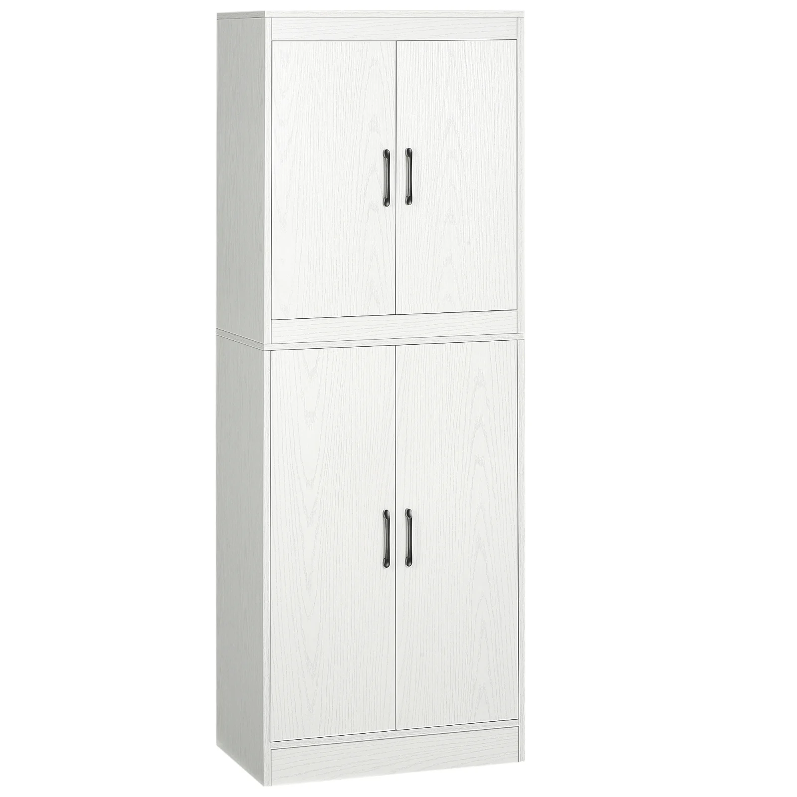 HOMCOM Dulap de bucătărie Mobilă auxiliară cu 4 uși și 5 rafturi deschise 60x36x168 cm Alb | Aosom Romania HOMCOM Dulap de bucătărie Mobilă auxiliară cu 4 uși și 5 rafturi deschise 60x36x168 cm Alb | Aosom Romania