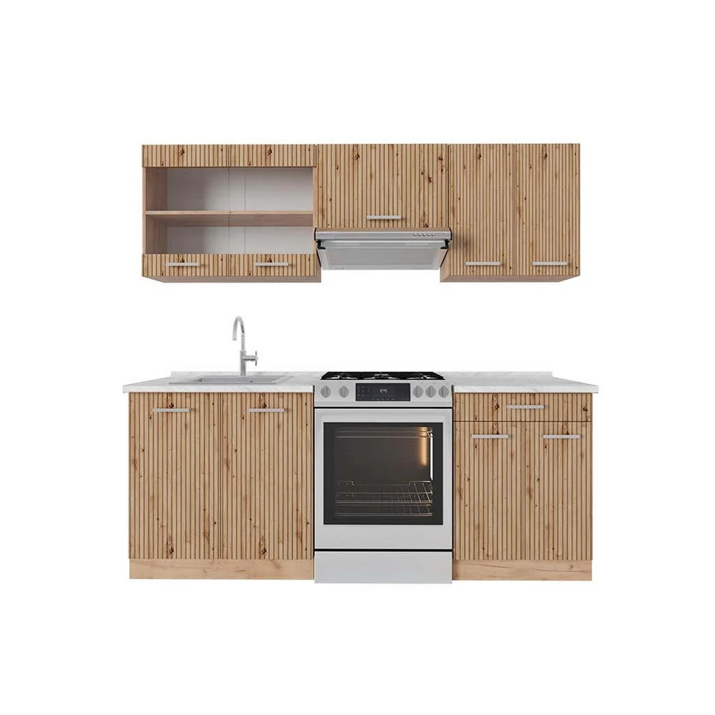 KITCHENETTE R-Line Stejar artizanal/stejar Goldkraft 200 cm , AP Marmură KITCHENETTE R-Line Stejar artizanal/stejar Goldkraft 200 cm , AP Marmură