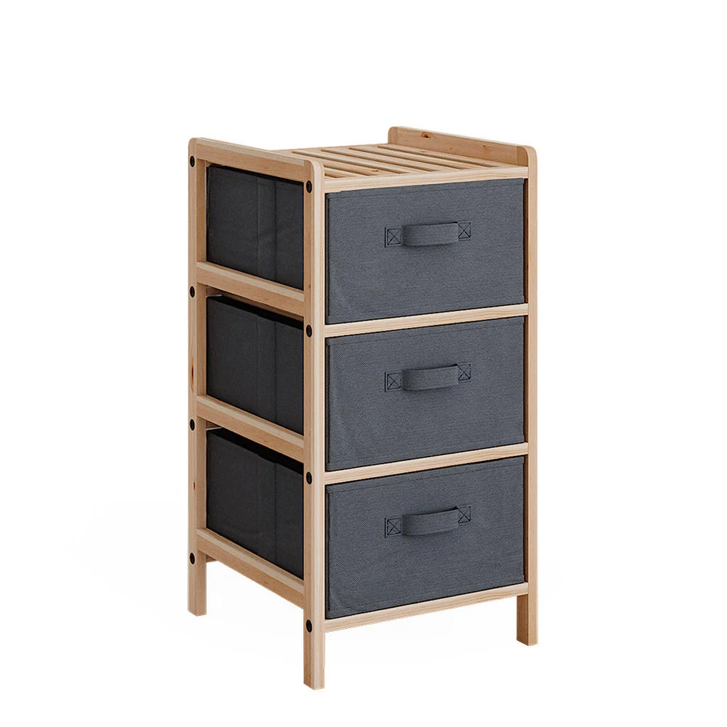 DULAP BAIE Bruno Gri 34.5x67 cm cu 3 sertare din stofa DULAP BAIE Bruno Gri 34.5x67 cm cu 3 sertare din stofa