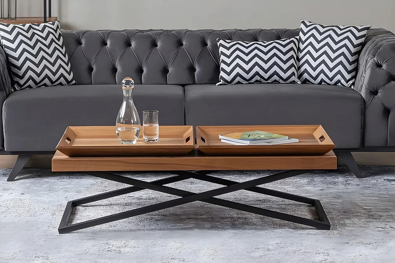 Masuta de cafea, Hanah Home, Towly, 120x42x60 cm, Maro Masuta de cafea, Hanah Home, Towly, 120x42x60 cm, Maro