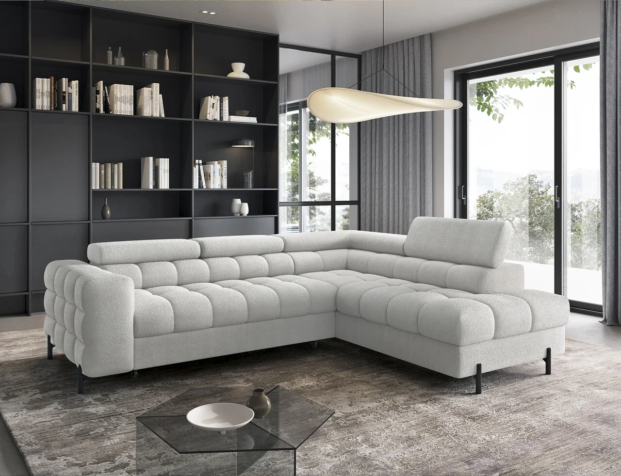 Coltar extensibil dreapta 5 locuri ELTAP, RT-03ROY, Ferucce, 276x200x93 cm, lemn/poliester, gri deschis Coltar extensibil dreapta 5 locuri ELTAP, RT-03ROY, Ferucce, 276x200x93 cm, lemn/poliester, gri deschis