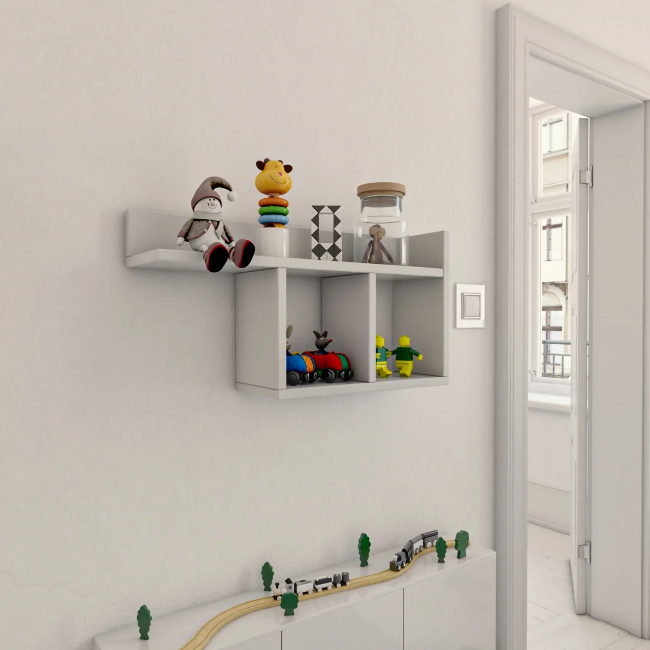 Raft de perete, Hanah Home, Room, 72x37x18 cm, Alb Raft de perete, Hanah Home, Room, 72x37x18 cm, Alb
