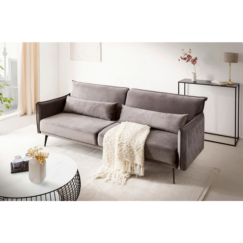 Canapea Cu 3 Locuri, textil, gri Canapea Cu 3 Locuri, textil, gri