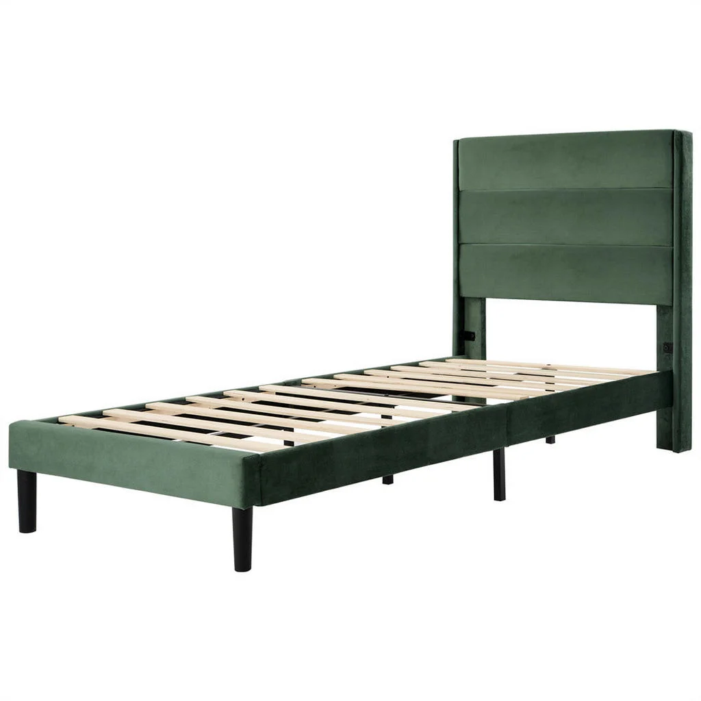 PAT TAPIȚAT 90/200 cm în In Verde PAT TAPIȚAT 90/200 cm în In Verde
