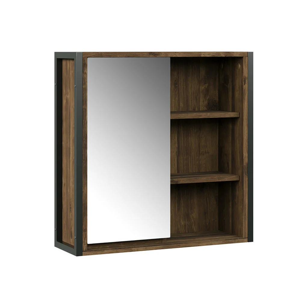 DULAP CU OGLINDĂ DE BAIE Naola Stejar/negru 62.2x62.5 cm cu 1 usa cu oglinda DULAP CU OGLINDĂ DE BAIE Naola Stejar/negru 62.2x62.5 cm cu 1 usa cu oglinda