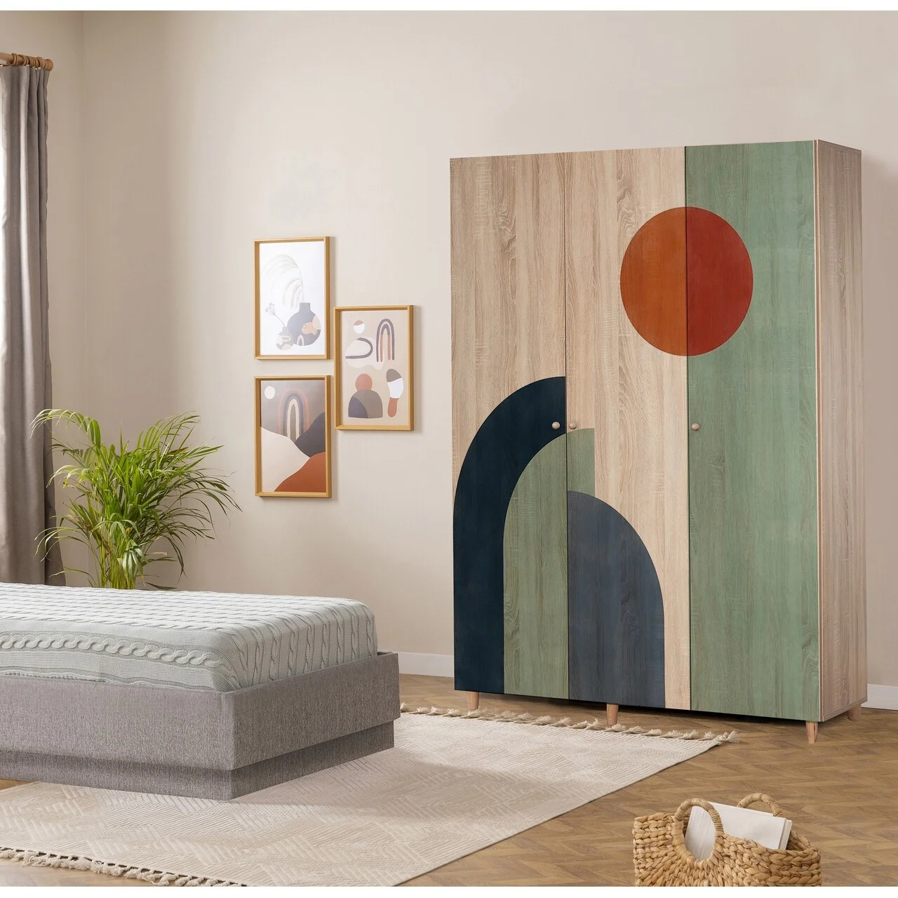 Dulap pentru haine, Hanah Home, Lena 3 -972, 135x192x52 cm, Sonomo Dulap pentru haine, Hanah Home, Lena 3 -972, 135x192x52 cm, Sonomo