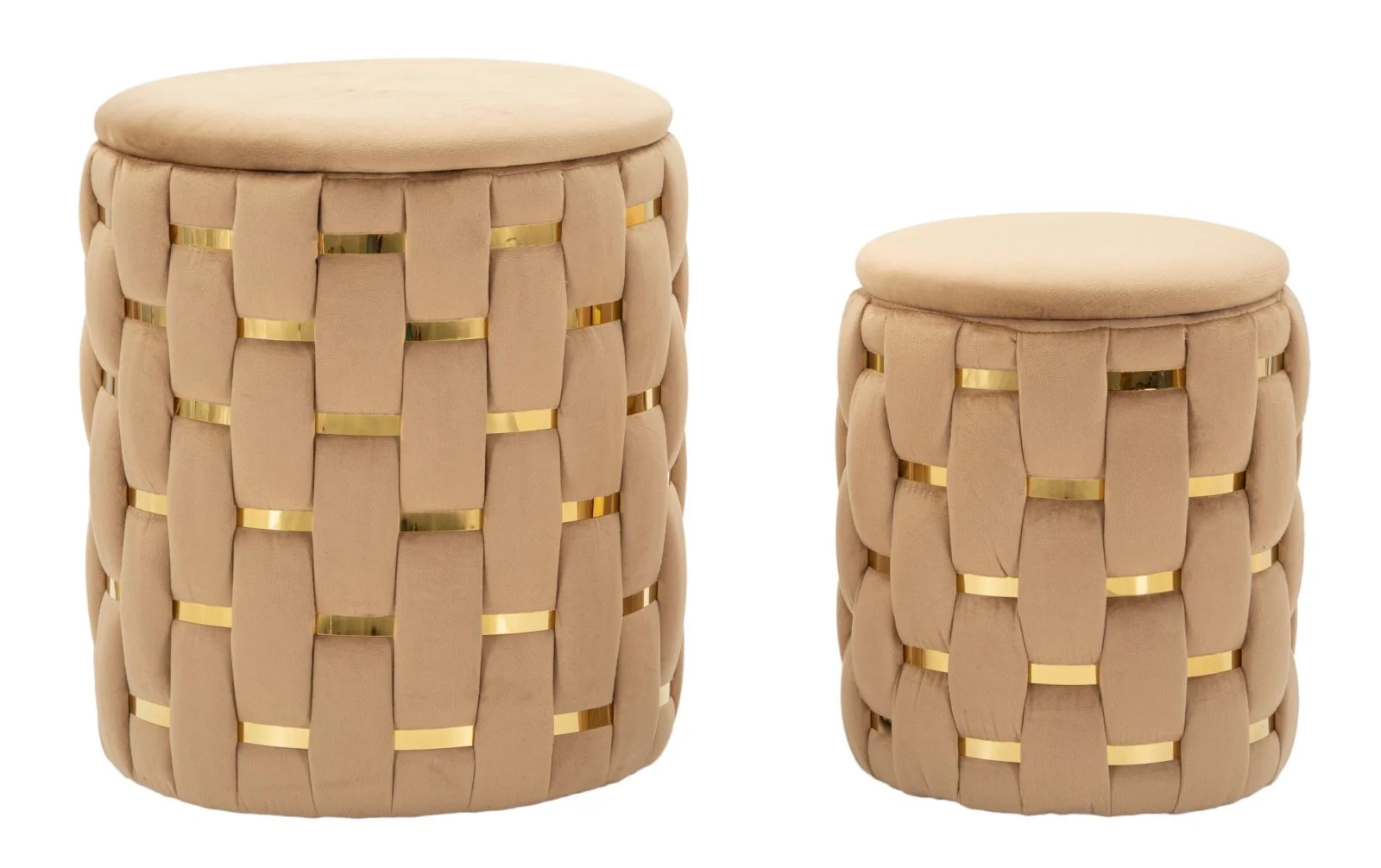Mauro Ferretti Puf Cu Recipient De Depozitare Shanty Gold 2 Bucăți Cm Ø 37X42-28X33 | Aosom Romania Mauro Ferretti Puf Cu Recipient De Depozitare Shanty Gold 2 Bucăți Cm Ø 37X42-28X33 | Aosom Romania