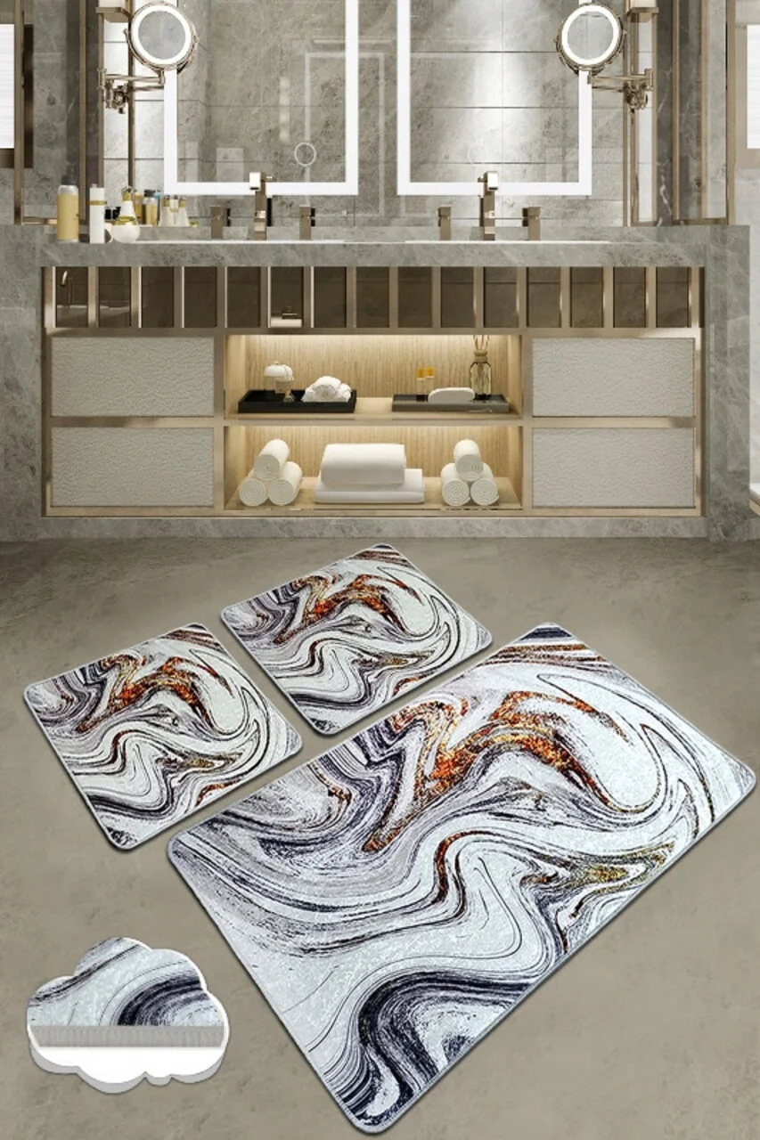 Set covorase de baie, L'essentiel Maison, Blur, Poliester, Multicolor Set covorase de baie, L'essentiel Maison, Blur, Poliester, Multicolor