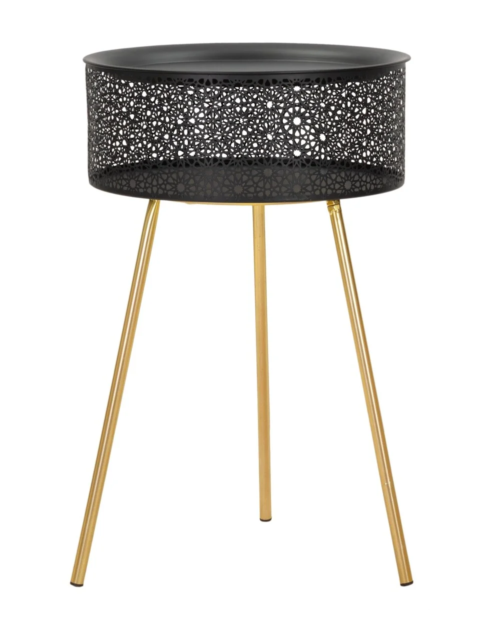 Masuta de cafea Blacky, Mauro Ferretti, Ø 40x65 cm, fier, auriu/negru Masuta de cafea Blacky, Mauro Ferretti, Ø 40x65 cm, fier, auriu/negru