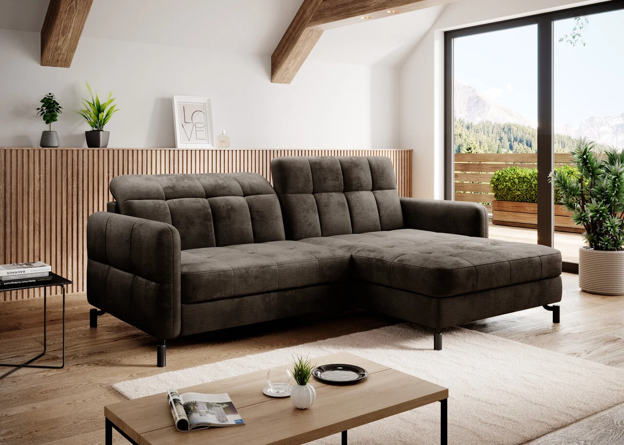 Coltar extensibil dreapta 3 locuri ELTAP, Lore-97, Lorelle, 225x160x105 cm, lemn/poliester, maro inchis Coltar extensibil dreapta 3 locuri ELTAP, Lore-97, Lorelle, 225x160x105 cm, lemn/poliester, maro inchis