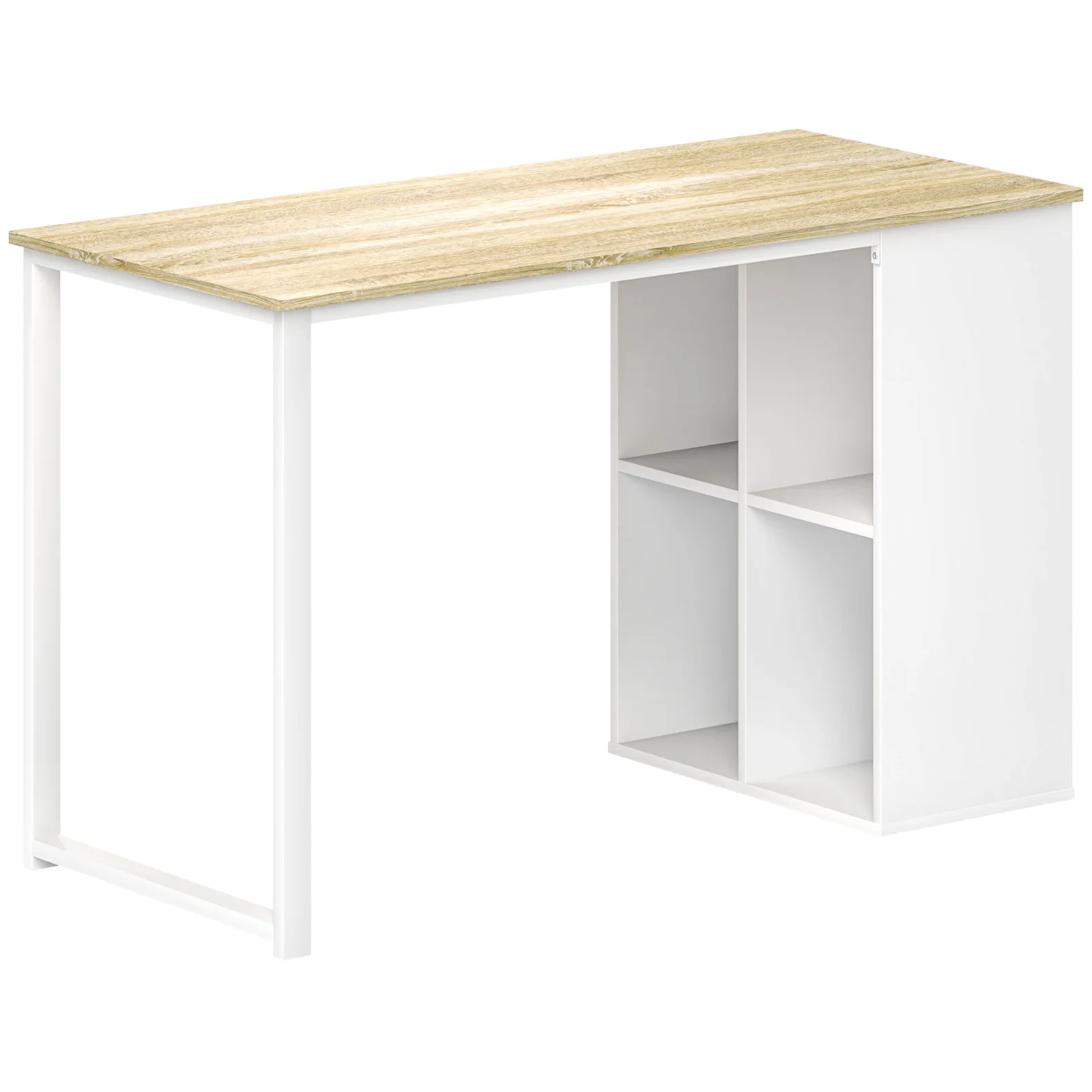 HOMCOM Birou pentru Computer cu 4 Rafturi Deschise și Picioare Antiderapante, 120x54x75 cm, Stejar | Aosom Romania HOMCOM Birou pentru Computer cu 4 Rafturi Deschise și Picioare Antiderapante, 120x54x75 cm, Stejar | Aosom Romania