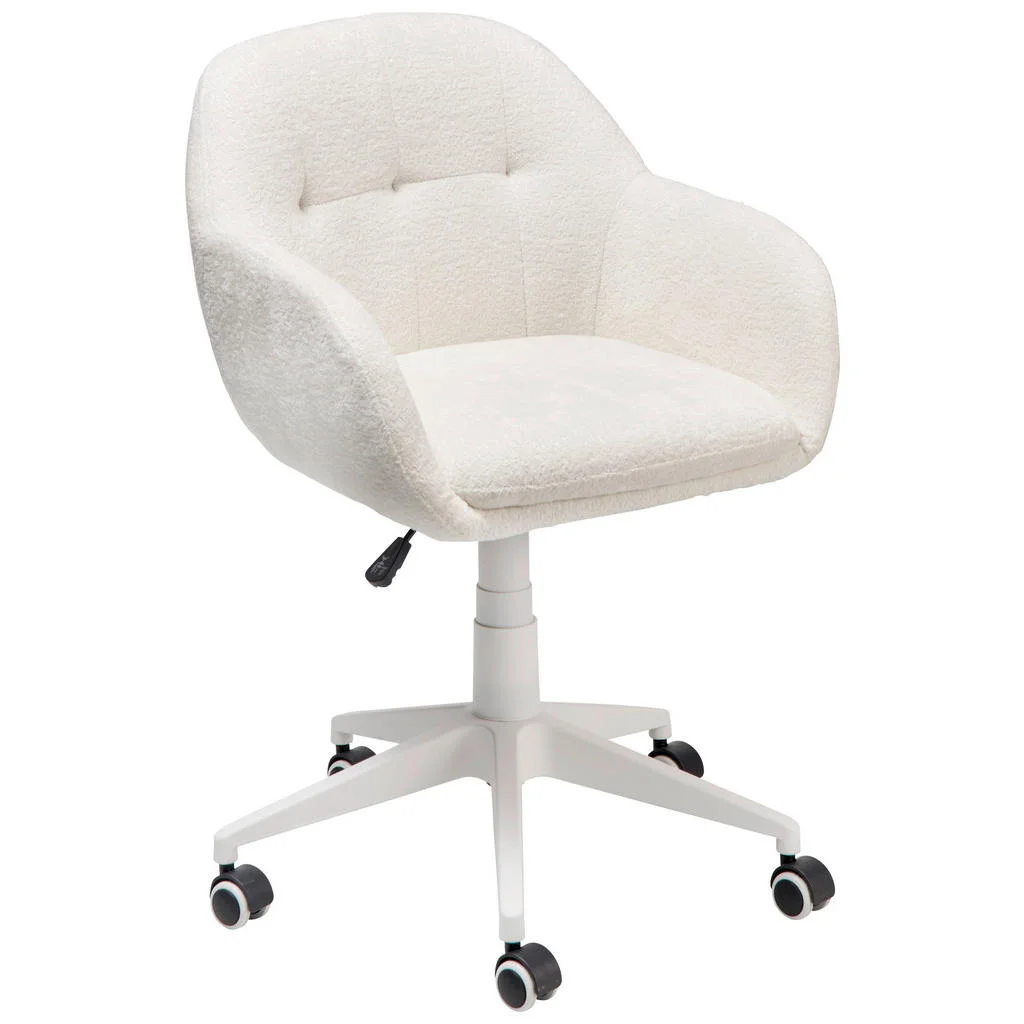 Scaun Rotativ, țesătură Bouclé, alb Scaun Rotativ, țesătură Bouclé, alb