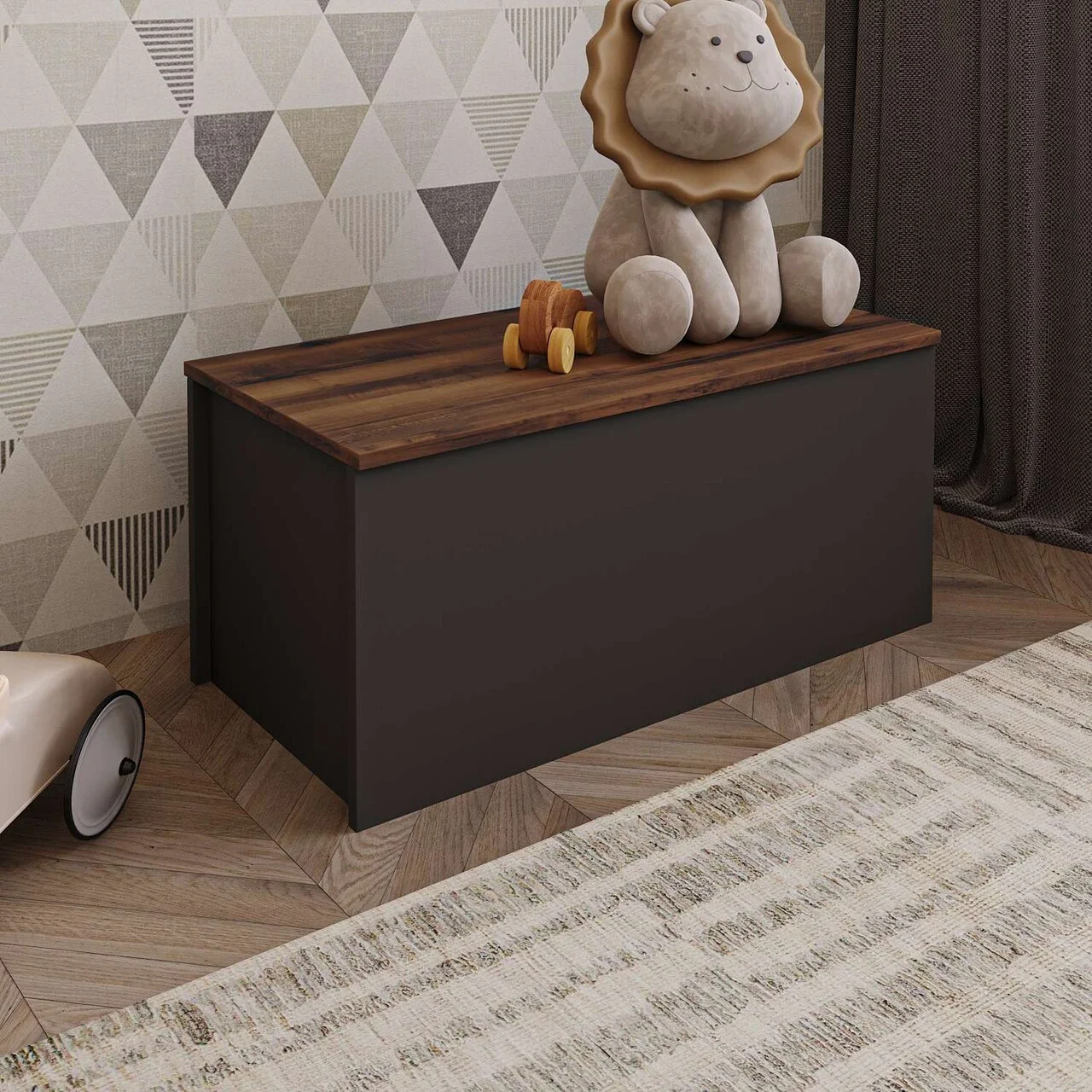 Cufar, Hanah Home, Florya, 90x45.5x45 cm, Antracit / Nuc