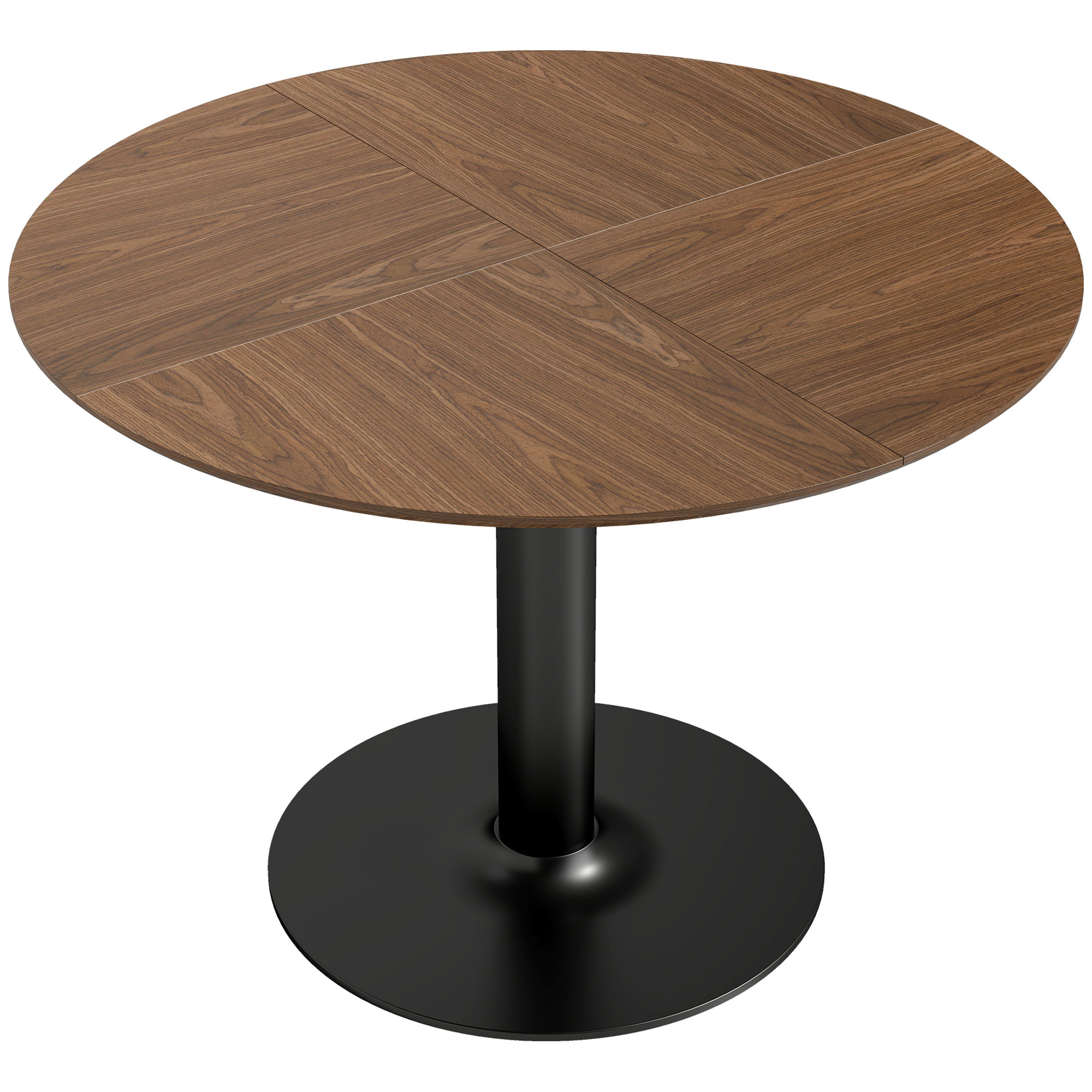 HOMCOM Masă rotundă de dining pentru 6 persoane, Ø110x78 cm, cu bază din oțel, maro cu efect de lemn | Aosom Romania HOMCOM Masă rotundă de dining pentru 6 persoane, Ø110x78 cm, cu bază din oțel, maro cu efect de lemn | Aosom Romania