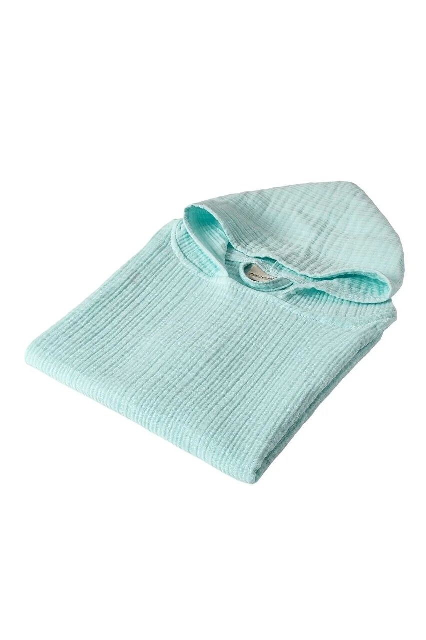 Poncho pentru copii, L'essentiel Maison, Juno, 54x60 cm, Bumbac, Verde menta