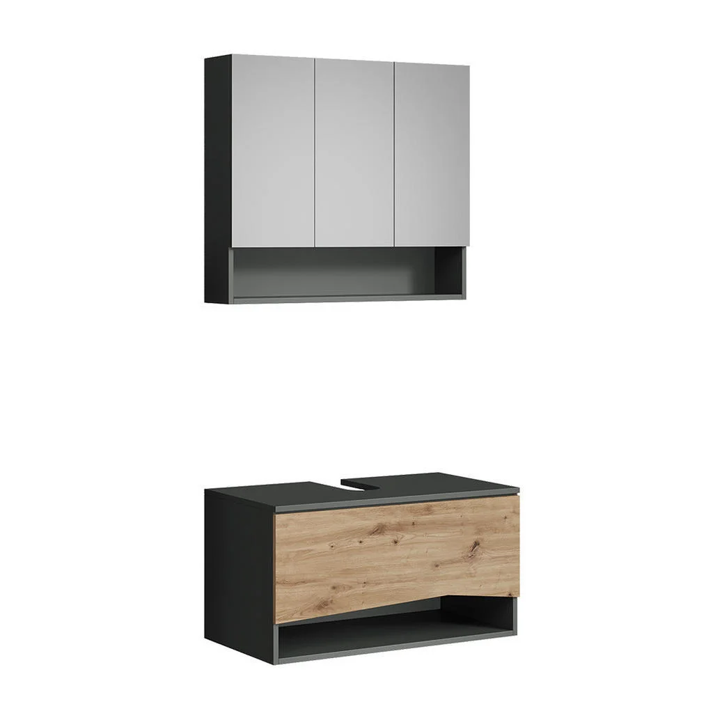 SET MOBILIER BAIE Willow, Stejar artizanal/antracit, 2 piese SET MOBILIER BAIE Willow, Stejar artizanal/antracit, 2 piese