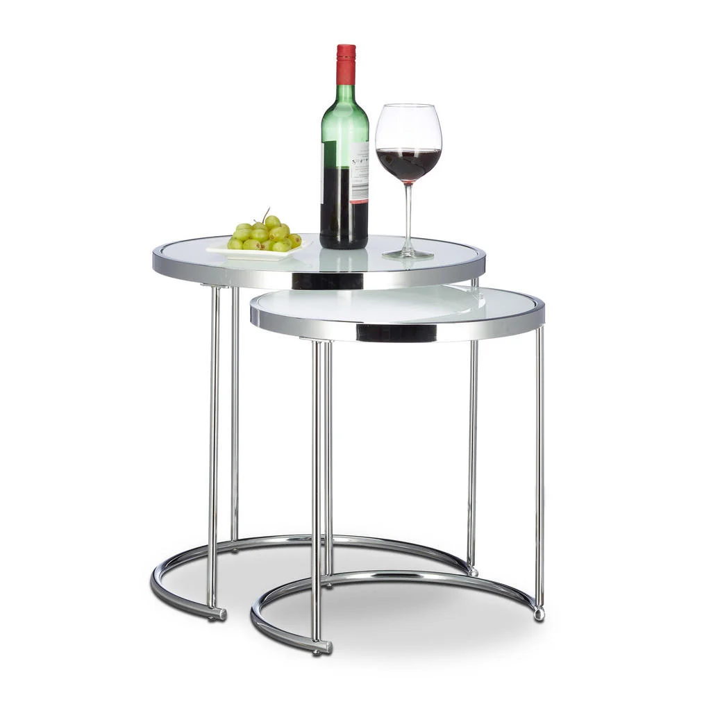 MĂSUȚĂ Argintiu set-2 rotund 50 cm MĂSUȚĂ Argintiu set-2 rotund 50 cm