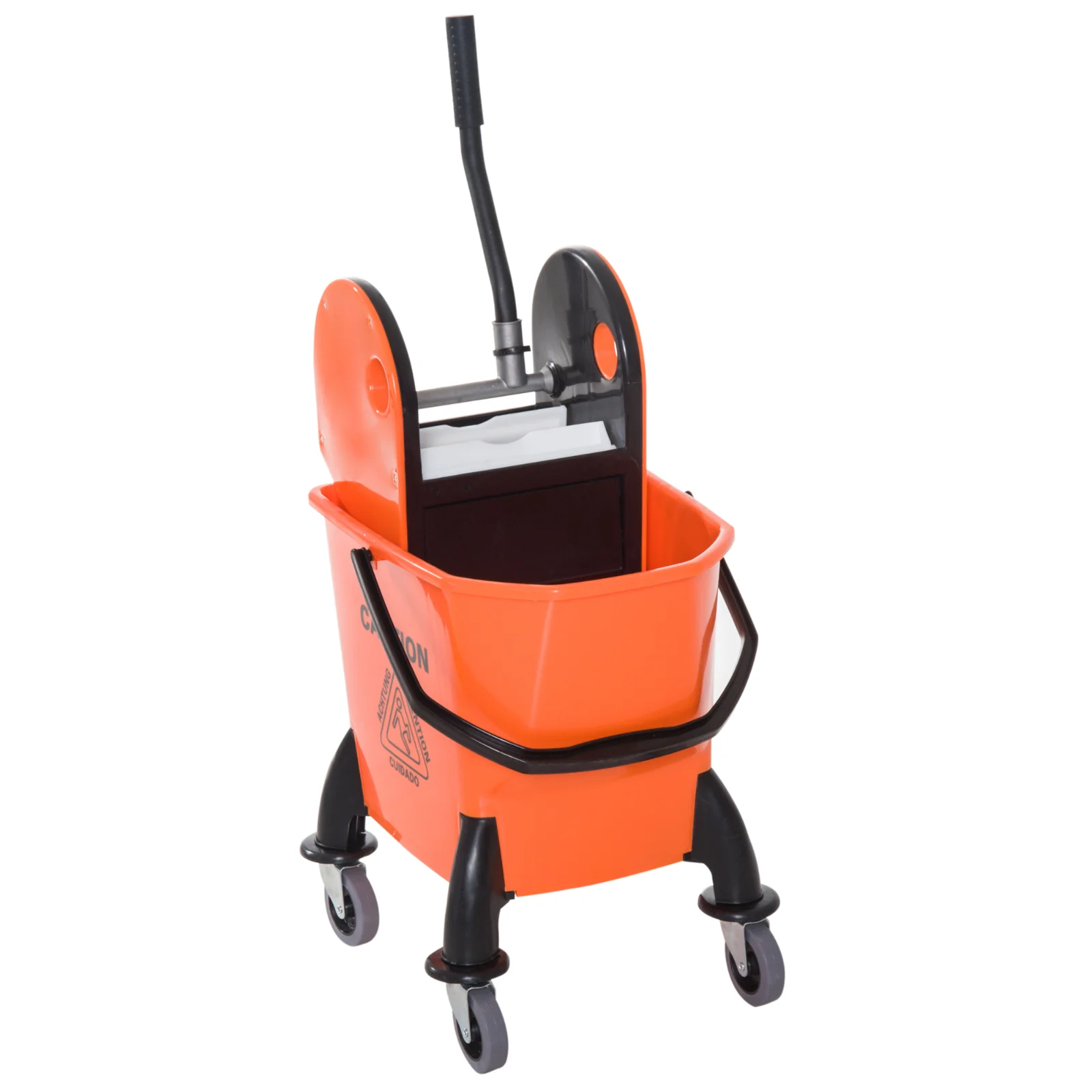 HOMCOM Carucior de Curățenie Profesional, Compact, Ideal pentru Spații Mici, 44×36×90 cm | Aosom Romania HOMCOM Carucior de Curățenie Profesional, Compact, Ideal pentru Spații Mici, 44×36×90 cm | Aosom Romania