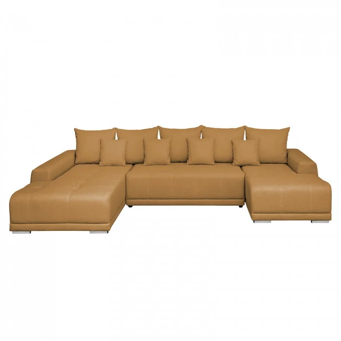 Coltar extensibil MARIBO U, cu arcuri si lada depozitare, colt stanga, galben, 350x203x90 cm Coltar extensibil MARIBO U, cu arcuri si lada depozitare, colt stanga, galben, 350x203x90 cm