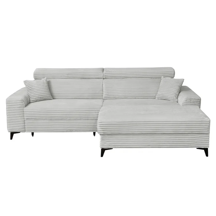 Coltar FLORIDA ONE L TILIA extensibil, cu arcuri si lada depozitare, colt dreapta, gri deschis, 280x175x95 cm Coltar FLORIDA ONE L TILIA extensibil, cu arcuri si lada depozitare, colt dreapta, gri deschis, 280x175x95 cm