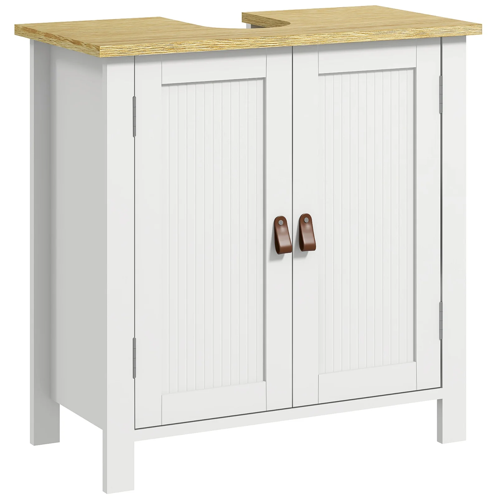 kleankin Dulap Sub Lavoar pentru Baie, 2 Uși Raft Reglabil, PAL, MDF, 60 x 30 x 60 cm, Alb | Aosom Romania kleankin Dulap Sub Lavoar pentru Baie, 2 Uși Raft Reglabil, PAL, MDF, 60 x 30 x 60 cm, Alb | Aosom Romania
