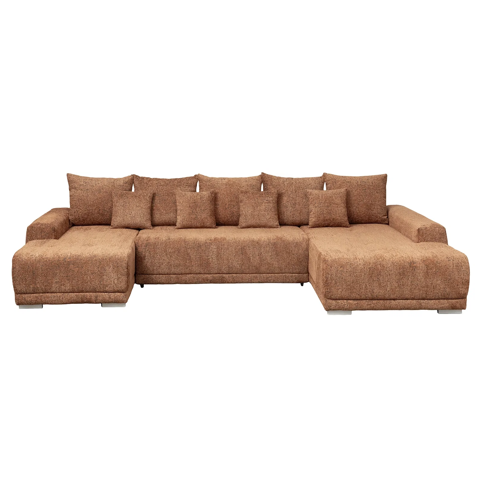 Coltar extensibil MARIBO U, cu arcuri si lada depozitare, colt stanga, caramiziu, 350x203x90 cm Coltar extensibil MARIBO U, cu arcuri si lada depozitare, colt stanga, caramiziu, 350x203x90 cm